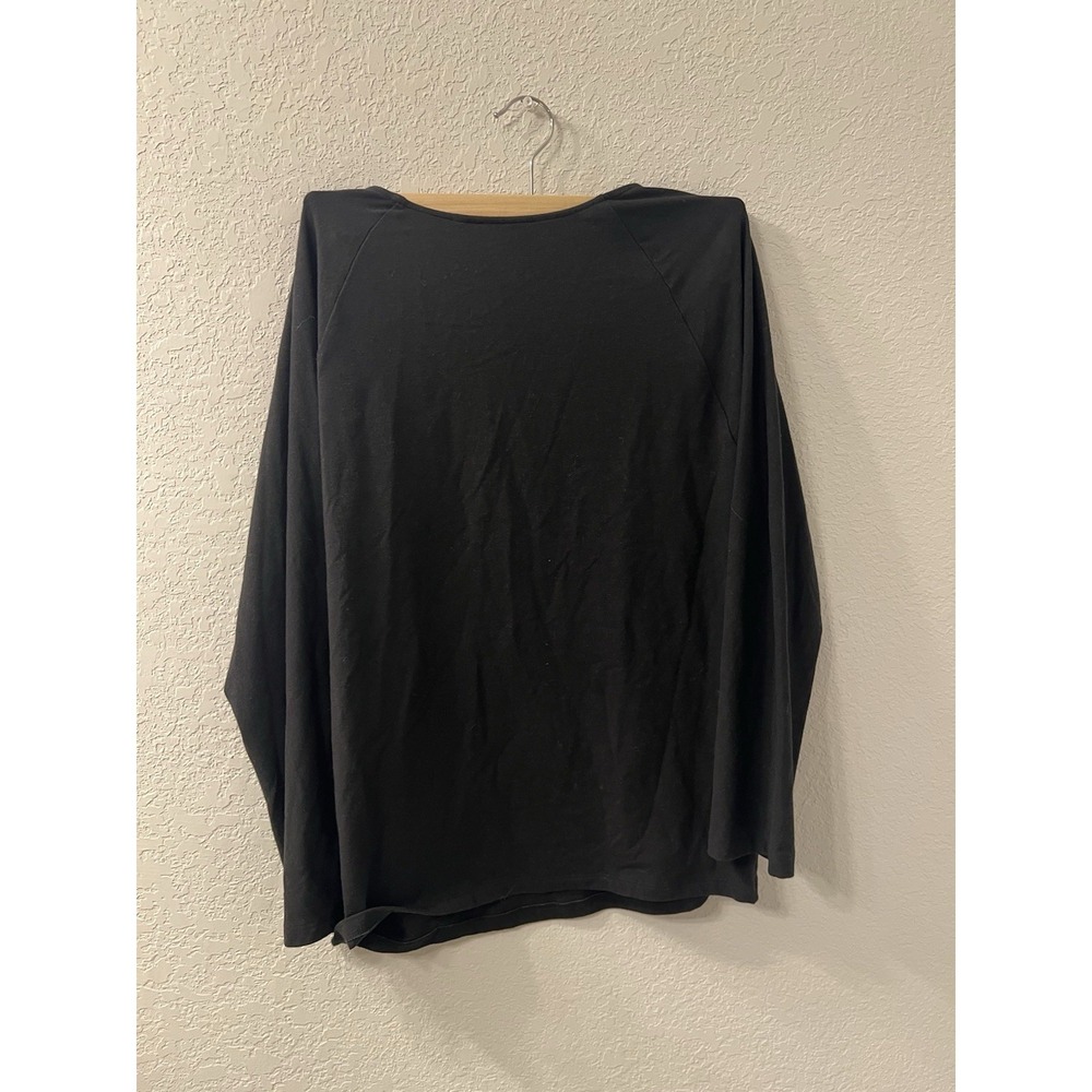 Theory Women's Jersey Crew‎ Long Sleeve Tee in Black Size L